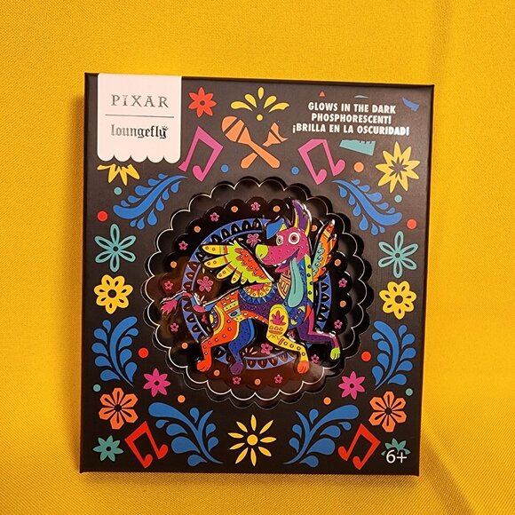 Loungefly Disney Pixar Coco Dante Dog Glow in the Dark LE Pin NEW - Picture 3 of 10